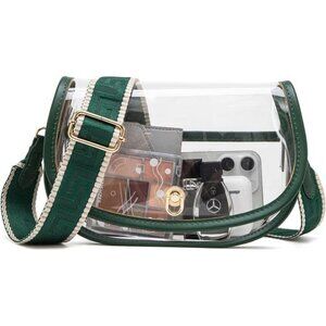 NEW Green/Clear Crossbody Handbag Purse